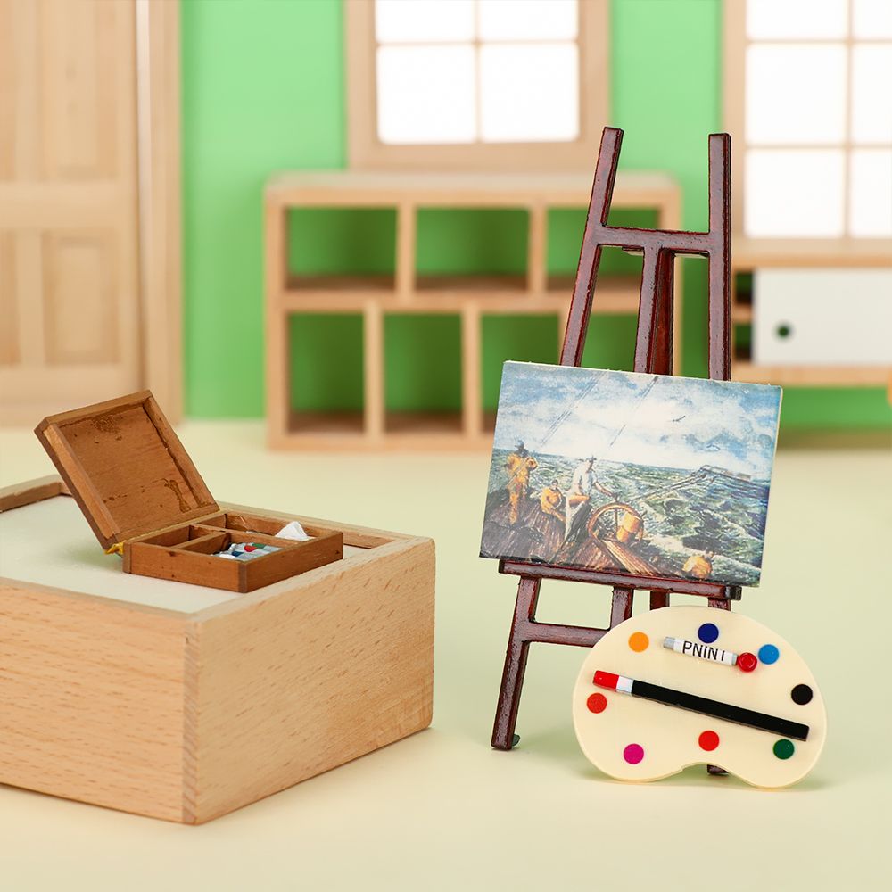 Dollhouse Furniture Set - 1:12 Dollhouse Furniture Miniature Easel Wood