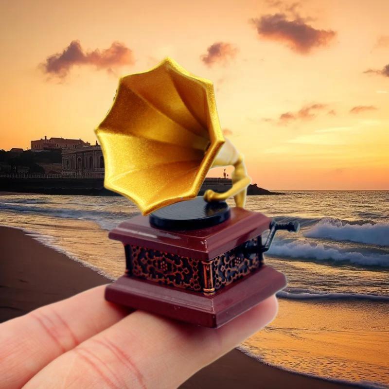 Kids Toys Play - Dollhouse Vintage Phonograph Miniatures Model Living