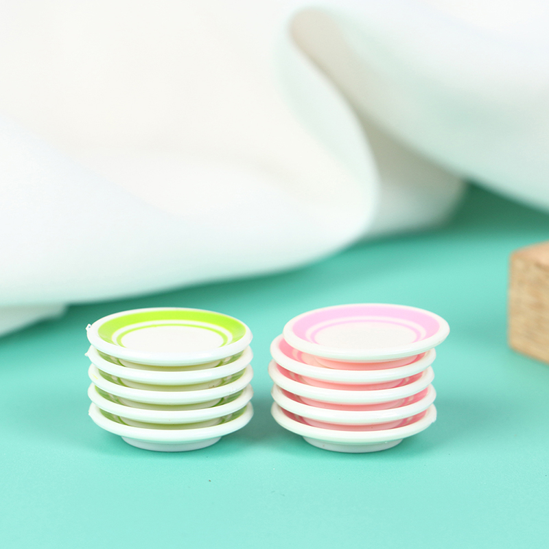 Dollhouse Furniture Set - 5pcs 1:12 Scale Colorful Mini Plate