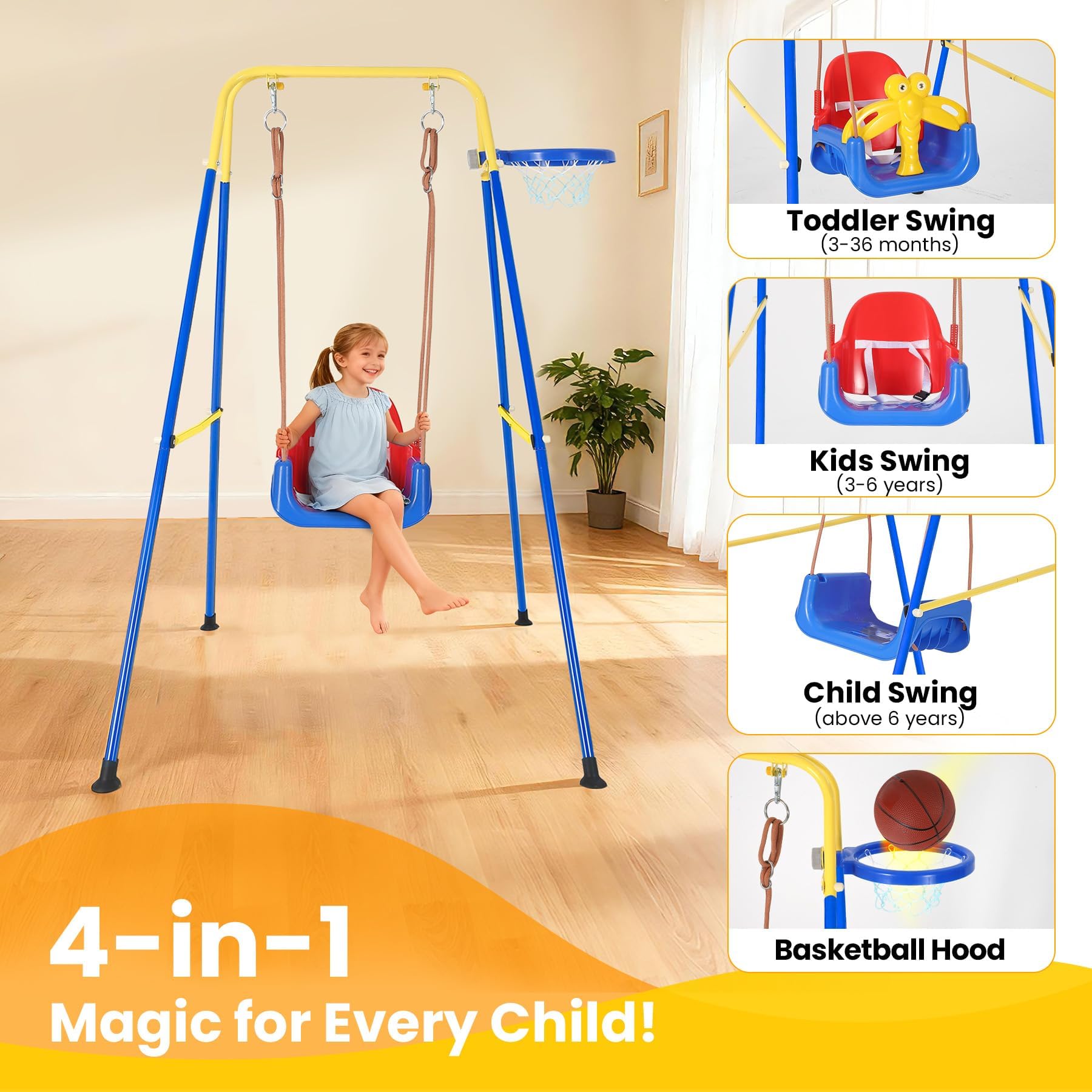Toddler Swing Set Kids Playgro - огляд і ціна Basketball Hoop Kids Indoor