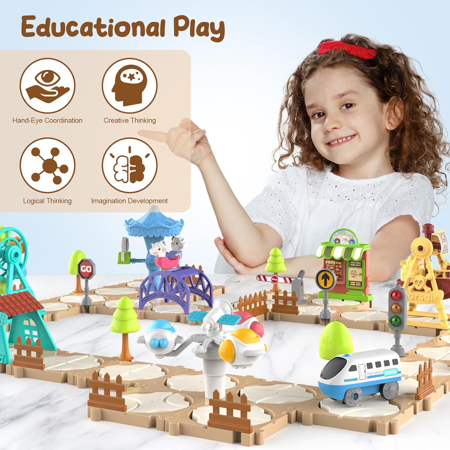 DIY Puzzle Track Car Set Assem - огляд і ціна Kids Toys Learning