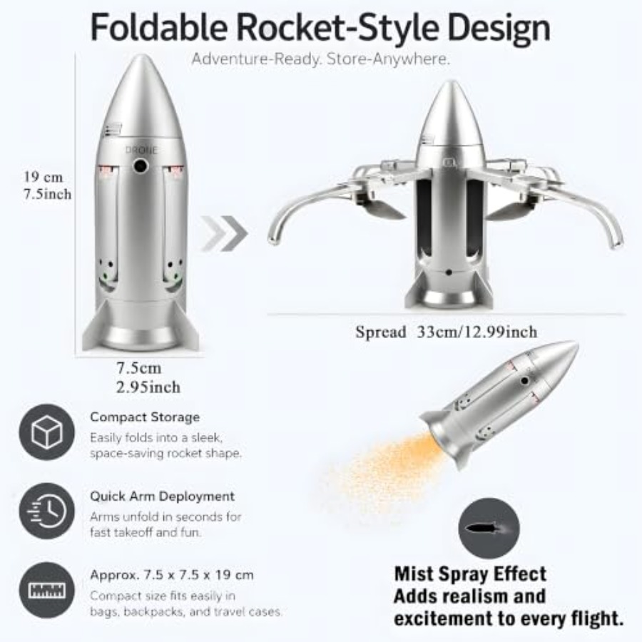 Outdoor RC rocket drone for ki - огляд і ціна Kids Toys Drone