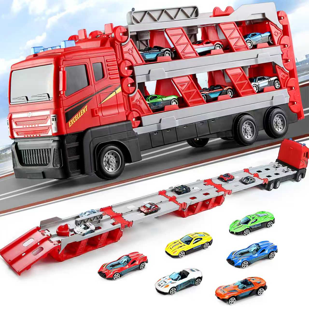 Folding Car Carrier Truck Toy  - огляд і ціна Kids Toys Vehicle