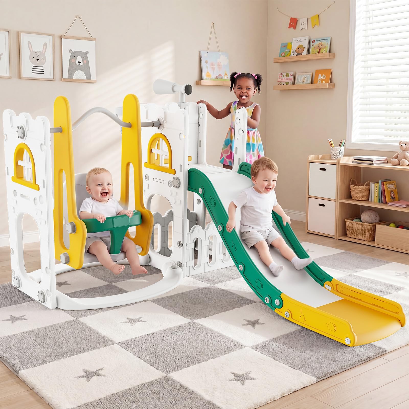 7 in 1 Toddler Slide And Swing - огляд і ціна Basketball Hoop Kids Indoor