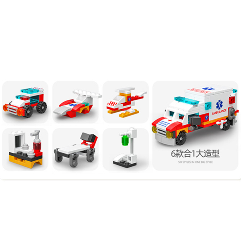 6in1 NEW Ambulance Escort Car  - огляд і ціна Kids Toys Doctor Set