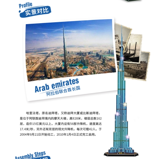 3d Puzzles 1.5m Dubai Burj Kha - огляд і ціна Kids Toys Dubai
