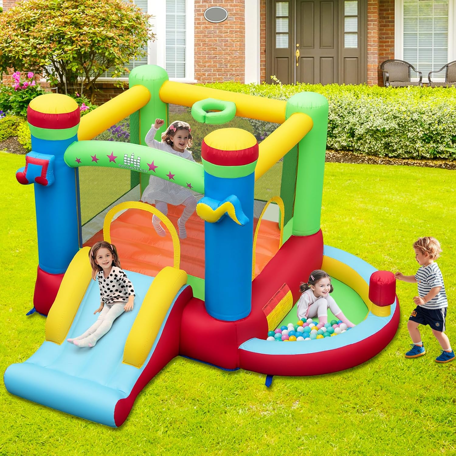 Inflatable Bounce House with B - огляд і ціна Basketball Hoop Kids Indoor