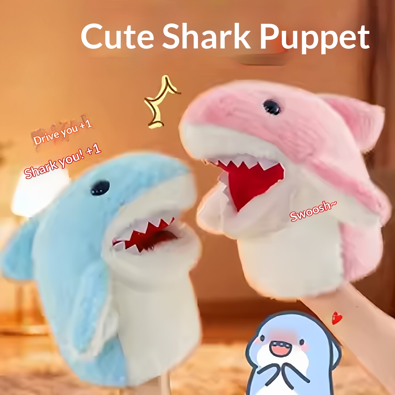 Shark Hand Puppet Plush Shark  - огляд і ціна Kids Toys Play