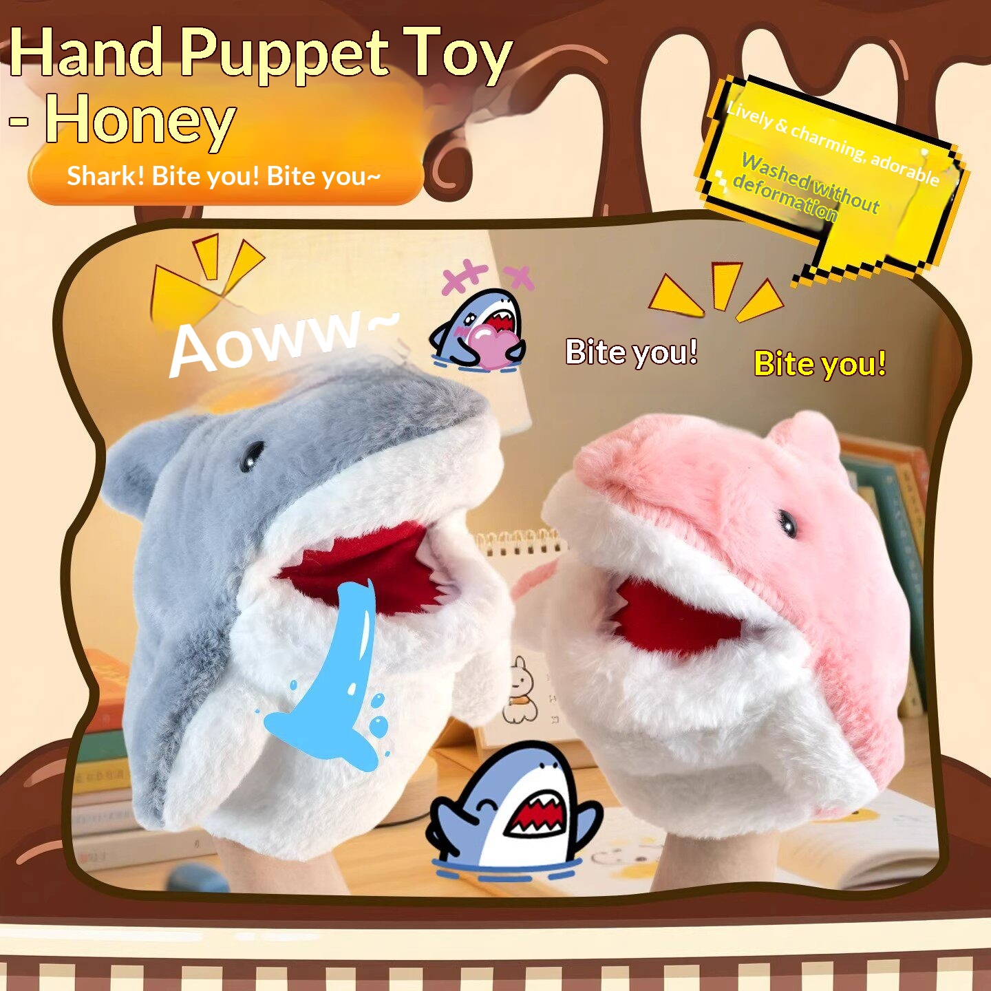 Shark Hand Puppet Plush Shark  - огляд і ціна Kids Toys Play