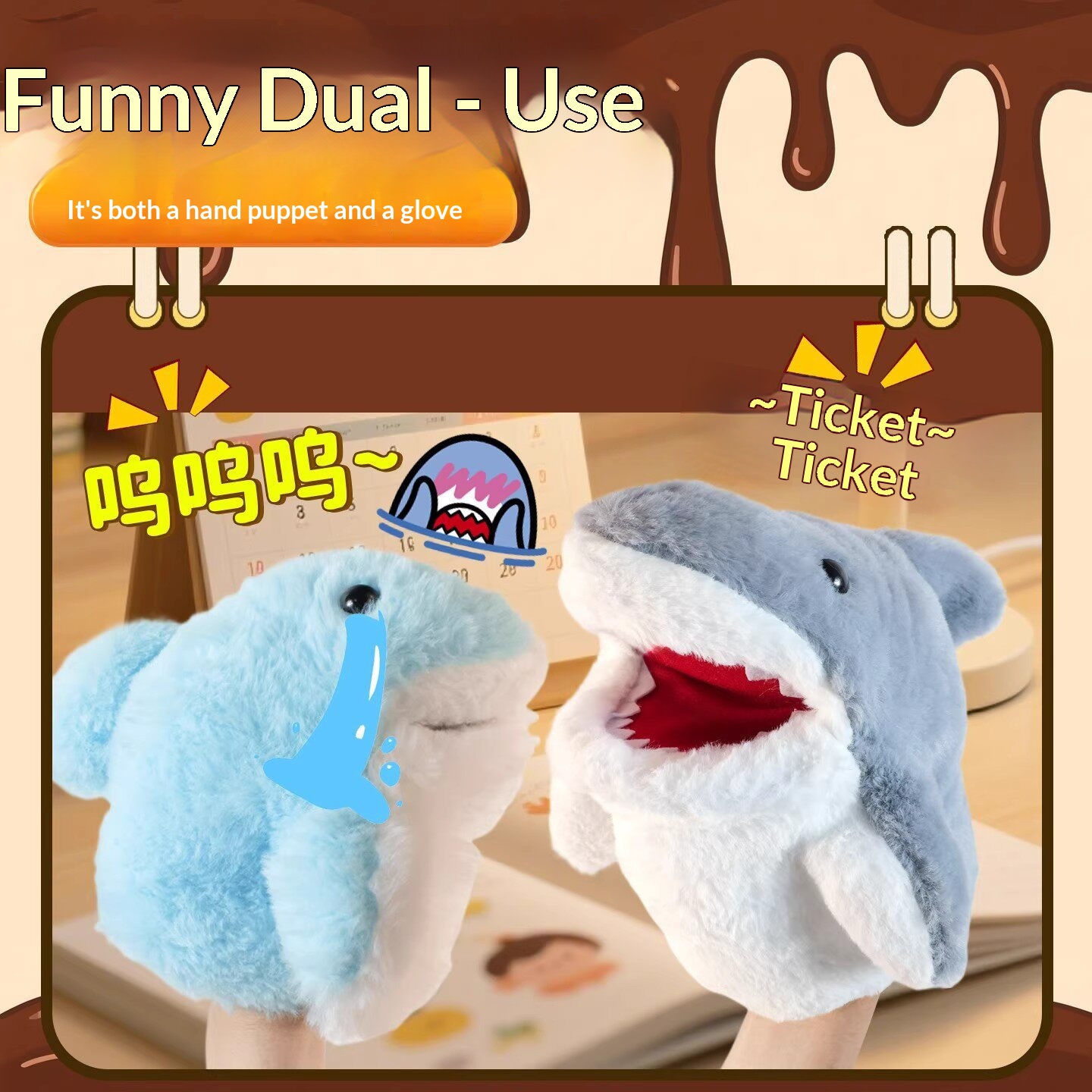 Shark Hand Puppet Plush Shark  - огляд і ціна Kids Toys Play