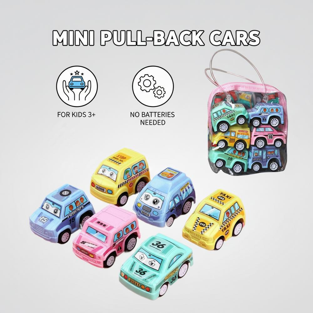 6pcs Car Model Toy Pull Back C - огляд і ціна Kids Toys Vehicle