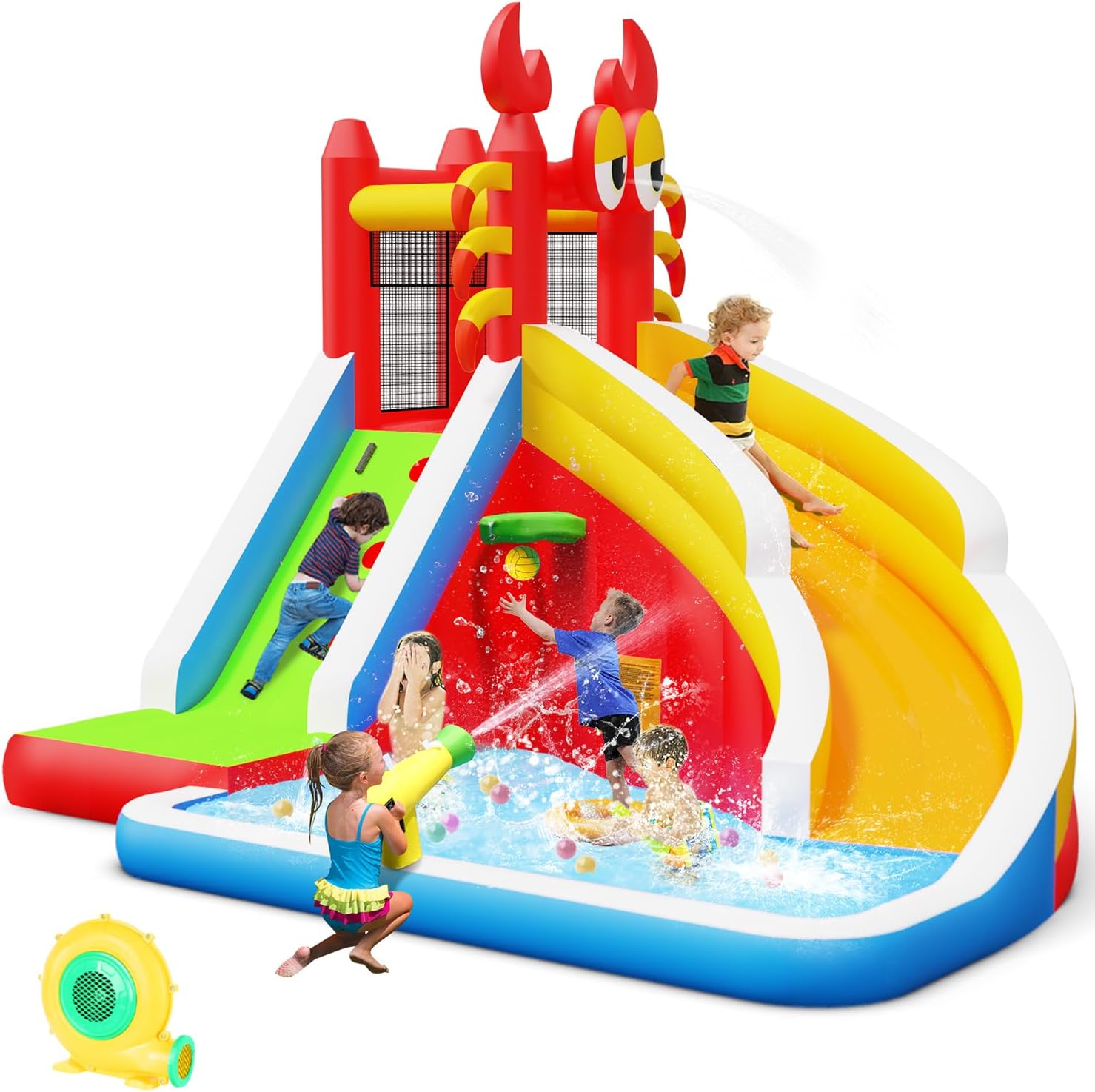 Large Inflatable Bounce House  - огляд і ціна Basketball Hoop Kids Indoor